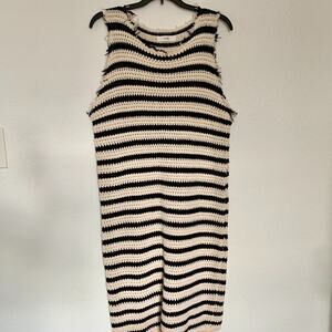 Isup Striped Midi Knit Dress